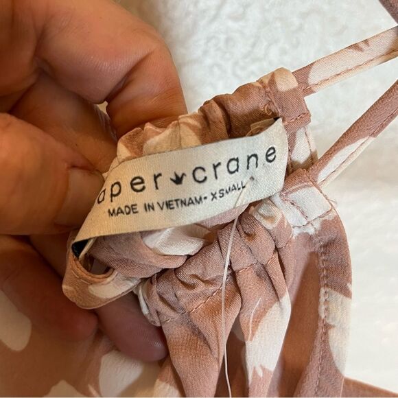 Paper Crane Butterfly Smocked Waist Peplum Halter Top in Pink NWT! size XS - Picture 6 of 7